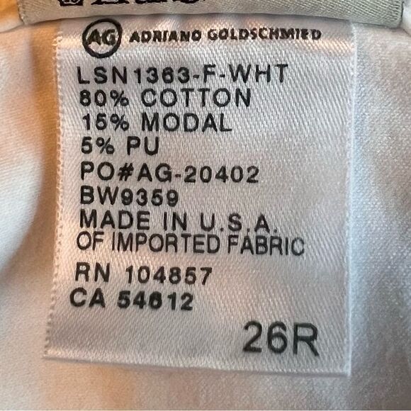 AG Adriana Goldschmied The Stilt Crop Cigarette Jeans Pants Size 26R White - Picture 11 of 11